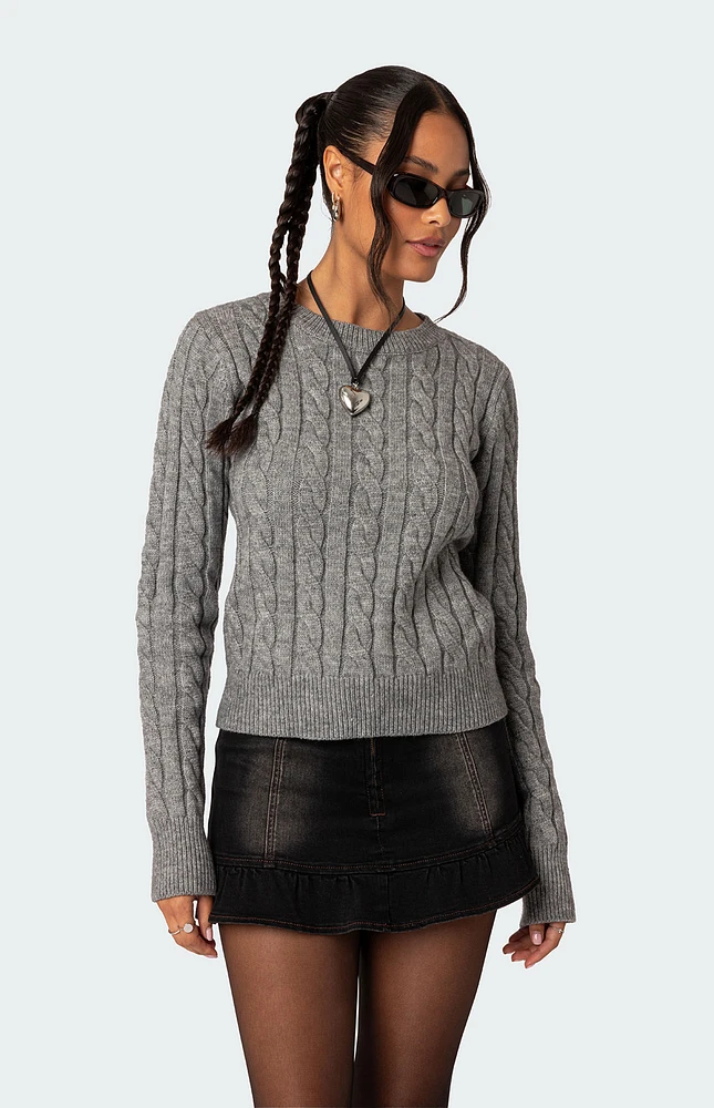 Minka Fitted Cable Knit Sweater
