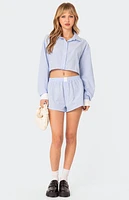 Edikted Lea Cropped Button Up Shirt