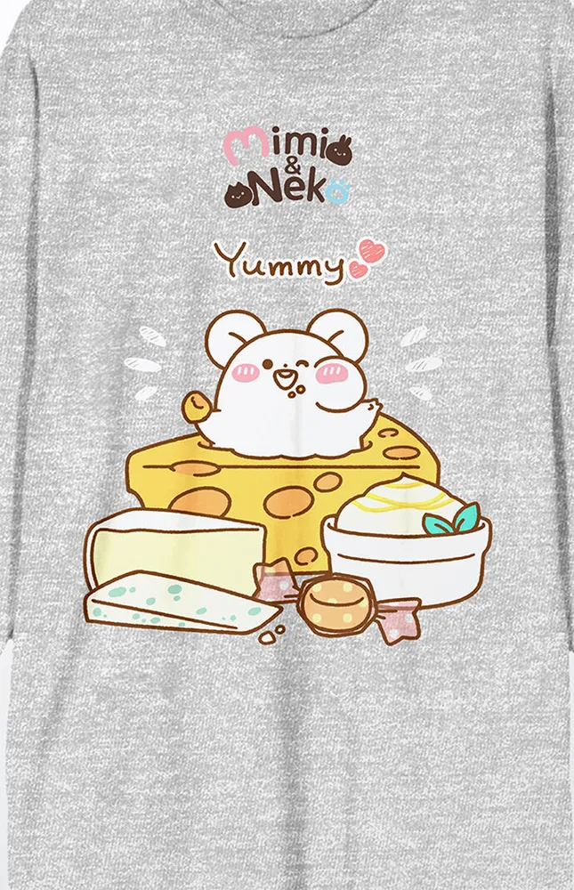 Mimi & Neko Nezu Eating Long Sleeve T-Shirt