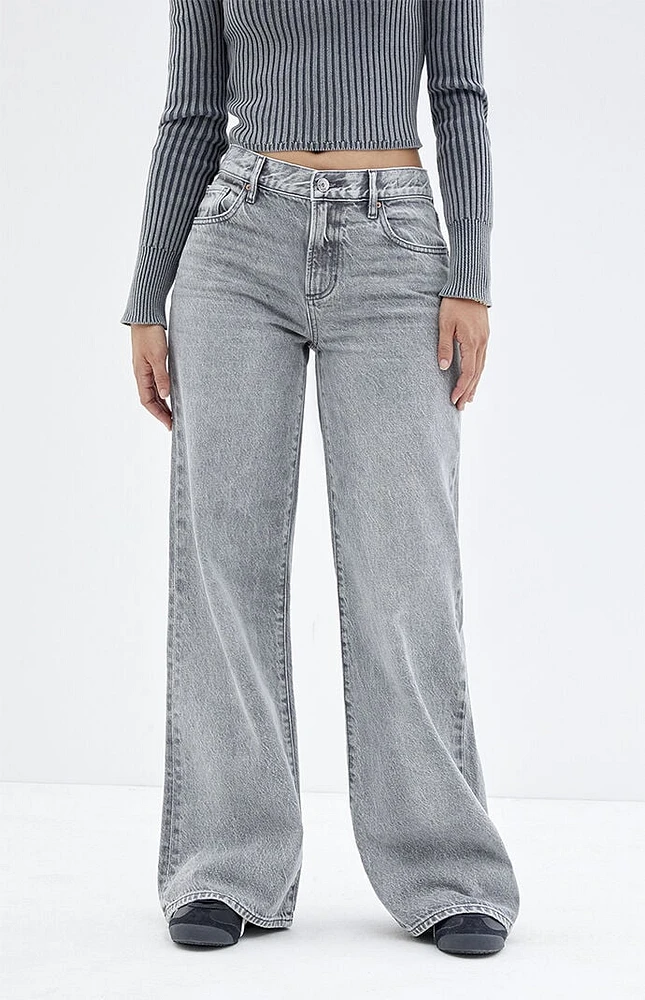 PacSun Lena Gray Low Rise Super Baggy Jeans