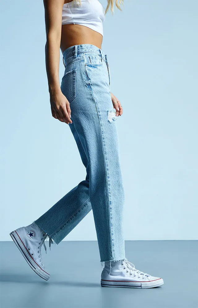 PacSun Light High Waisted Straight Leg Jeans