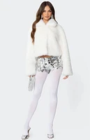 Edikted Nathalie Cropped Faux Fur Jacket