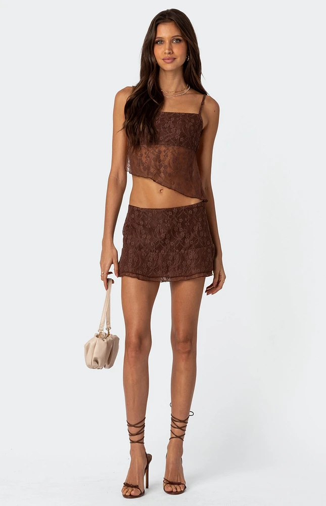 Edikted Lyra Lace Mini Skirt