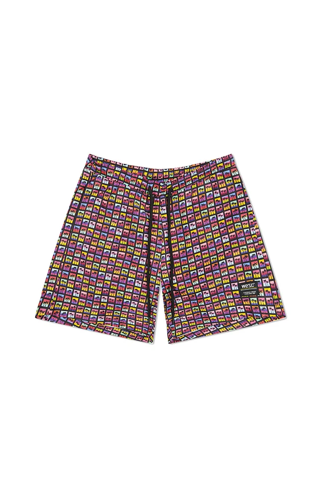 WeSC America Inc Zack Palm Polaroid Aop 5" Swim Trunks