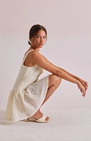 Beverly and Beck Maddie Embroidered Button Mini Dress