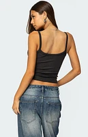 Edikted Aspyn V Neck Ribbed Tank Top