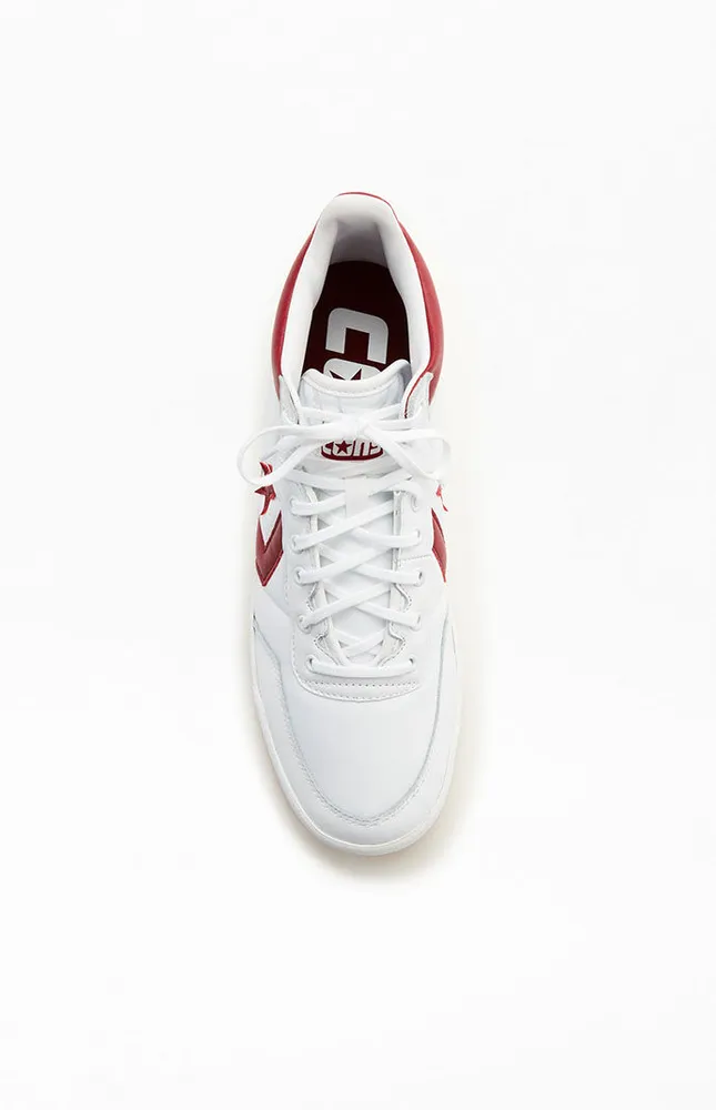 Converse White & Burgundy Fastbreak Pro Shoes