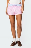 Edikted Baylee Contrast Striped Shorts