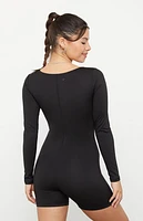 PAC 1980 WHISPER Active Black Cindee Long Sleeve Short Onesie