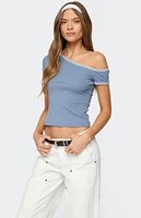 Edikted Lorna Contrast Off Shoulder Top