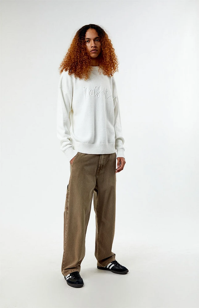 PacSun Script Applique Crew Neck Sweater