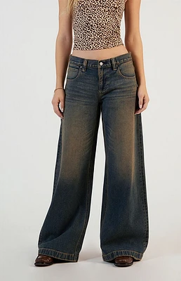 Pacsun Sloane Low Rise Ultra Baggy Jeans Dark Indigo Tinted