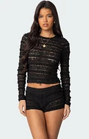 Edikted Maisley Sheer Lace Top