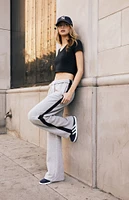 John Galt Light Gray Side Stripe Anastasia Sweatpants