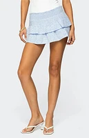 Edikted Kayla Ruffled Eyelet Mini Skirt