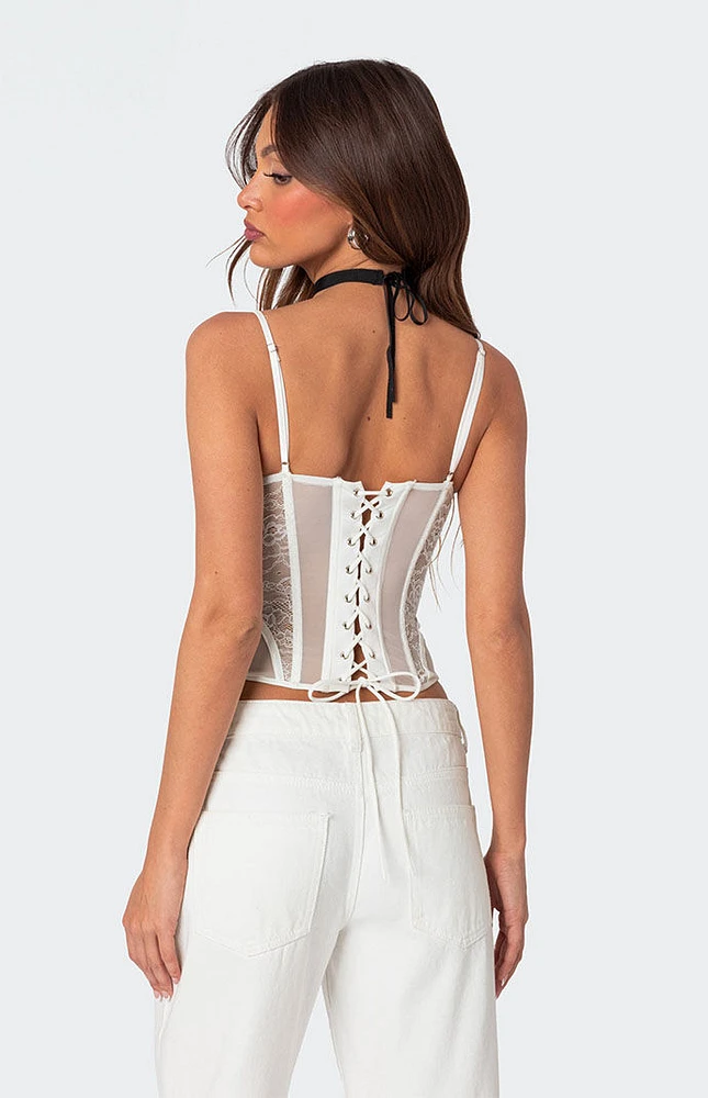 Edikted Becki Sheer Lace Cupped Corset