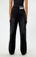 The Ragged Priest Charcoal Combat Straight Leg Jeans