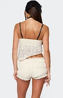 Edikted Este Asymmetric Textured Lace Top