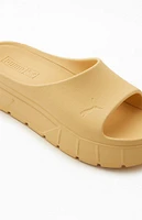 Puma Women's Beige Mayze Stack Injex Slide Sandals