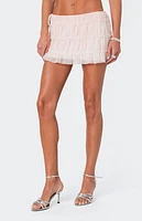 Edikted Abrielle Tiered Chiffon Mini Skirt