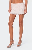 Edikted Abrielle Tiered Chiffon Mini Skirt