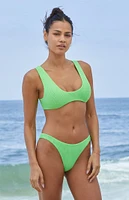 TOAST Green Signature Scoop Cropped Bikini Top