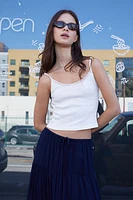 John Galt Pointelle Skylar Lace Pajama Tank Top