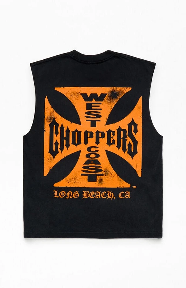 West Coast Choppers Overspray Logo Cutoff Muscle T-Shirt