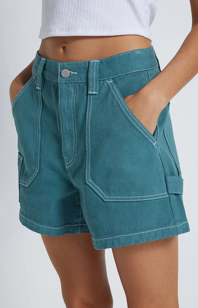 Green Workwear Cutoff Shorts