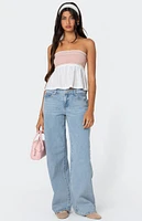 Edikted Rena Ribbed Peplum Tube Top