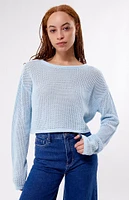 LA Hearts Sea Breeze Cropped Sweater