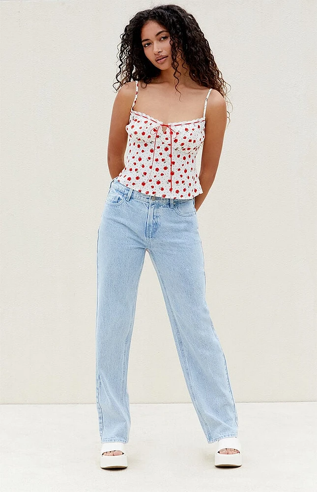 PacSun Light Indigo Low Rise Straight Leg Jeans