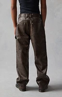 FORD Faux Leather Double Knee Carpenter Pants