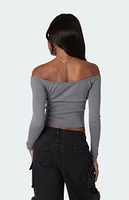 Edikted Jane Tie Front Knit Top