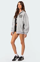 Edikted Everything's Ok Zip-Up Oversized Hoodie