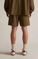 Fear of God Essentials Olive Fleece Soccer Sweat Shorts