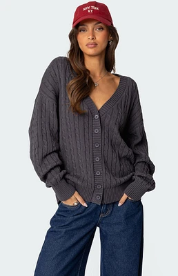 Edikted Francine Oversized V Neck Cardigan