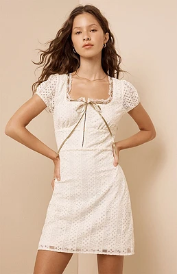 Beverly & Beck Short Sleeve Belle Lace Trim Mini Dress
