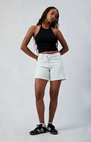 PacSun Eco Light Indigo Asymmetrical High Waisted Relaxed Jorts