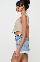 Princess Polly Anne Ripped High Waisted Denim Shorts