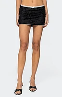 Edikted Klea Velvet Embroidery Mini Skirt