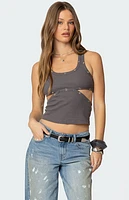 Edikted Imogen Cut Out Ribbed Tank Top