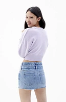 Pacsun Medium Indigo Low Rise Double Waistband Denim Mini Skirt