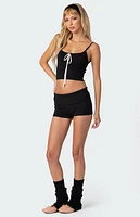 Edikted Don Tie Front Knit Tank Top