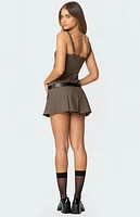 Edikted Callie Drop Waist Pleated Mini Dress