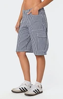 Edikted Friday Striped Low Rise Cargo Shorts