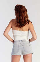PacSun Light Indigo Bow Denim Micro Shorts