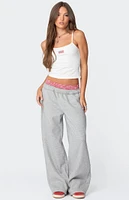 Edikted Gingham Boxer Detail Sweatpants