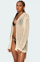 Edikted Darcee Oversized Crochet Cardigan