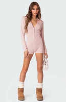 Edikted Lillian Button Front Knit Romper